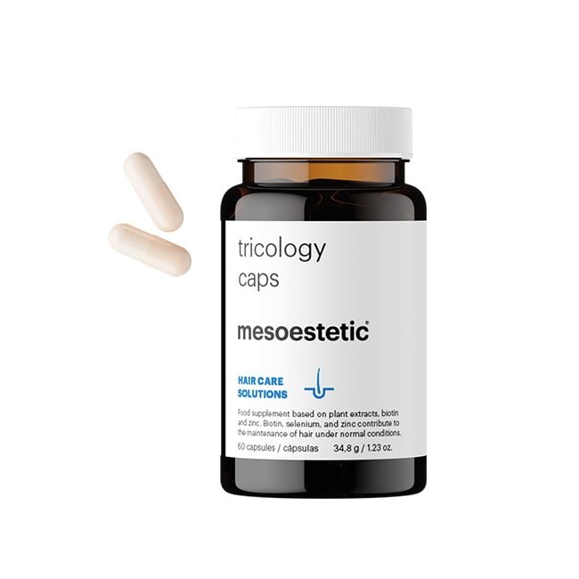 Tricology caps de mesoestetic, complemento alimenticio para la caída del cabello